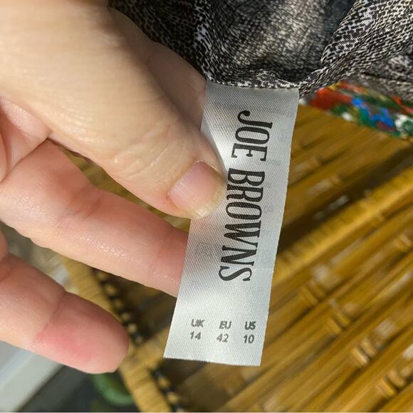 Joe Browns colorful graffiti stars Notched Collar Cocktail Trench Coat size 10 - Picture 16 of 16